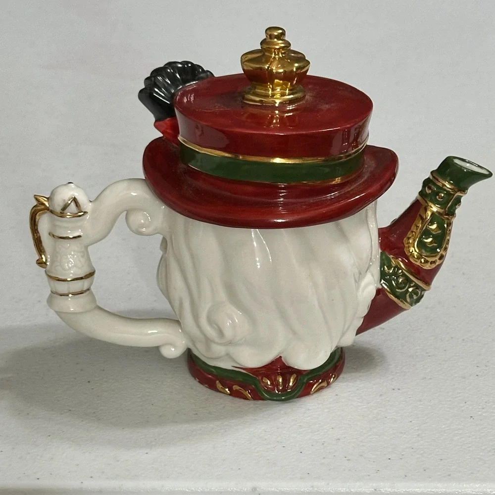 Bavarian Claus Santa Figural Ceramic Teapot & Mug Set Christmas Seasonal Decor - Picture 7 of 9